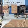 Contemporary Abstract Wave Look Blanc Lake Placid Multi Area Rug Carpet