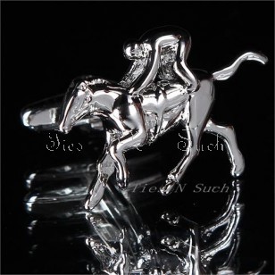 Novelty Horse Racing Design Wedding Cufflinks