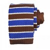 Brown & Blue & White Horizontal Knitted Ties