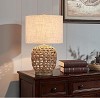 IDS Home Natural Rattan Round Table Lamp