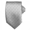 Grey With Black Dot Striped Men's Skinny Neckties