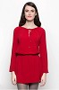 RED ELASTIC TUNIC WITH TIE-UP