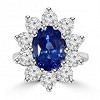 Sapphire diamond cluster | Sapphire Diamond Rings | Diamond Engagement Rings