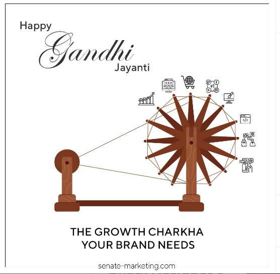 Happy Gandhi Jayanti creative Image | senate Marketing