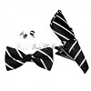 Black & White Thin College Team Bow Tie Set