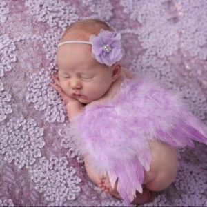 Light Lavender Feather Wings With Matching Lavender Flower Headband