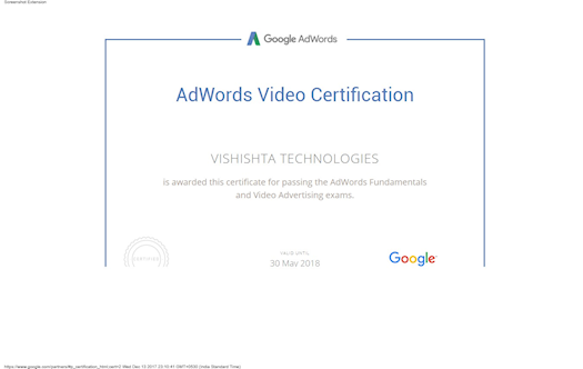 AdWords Video Cirtifications