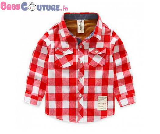 Lovely Red Big Checks Shirt|BabyCouture