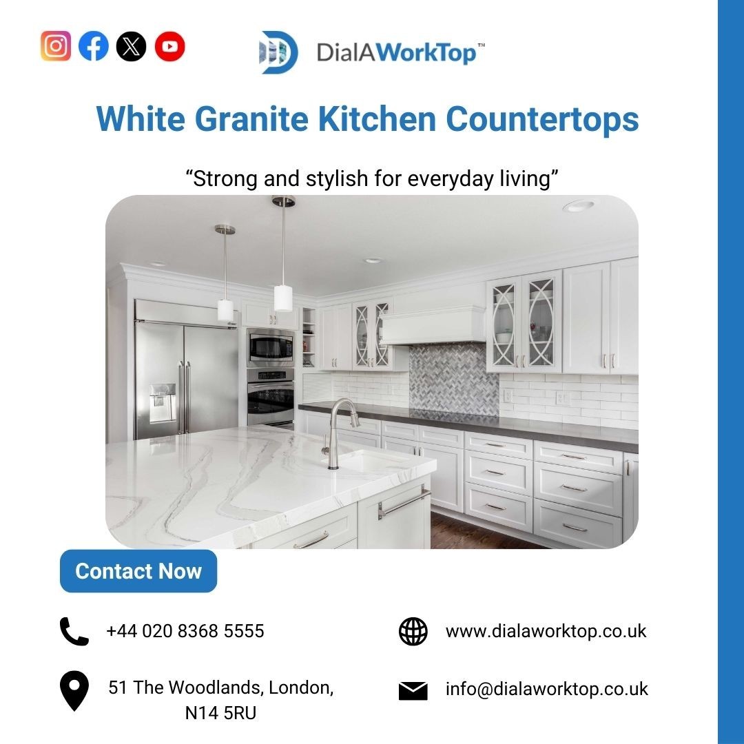 White Granite Kitchen Countertops | DialAWorkTop