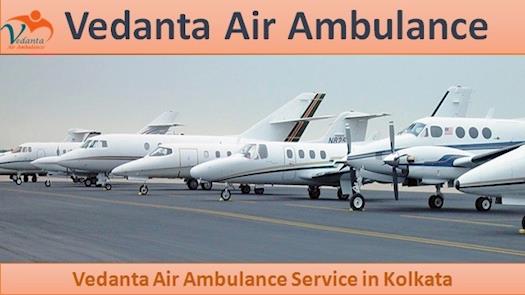 Vedanta Air Ambulance from Kolkata to Delhi, with experienced MD Doctor