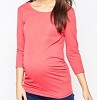 Pink casual Maternity Tees