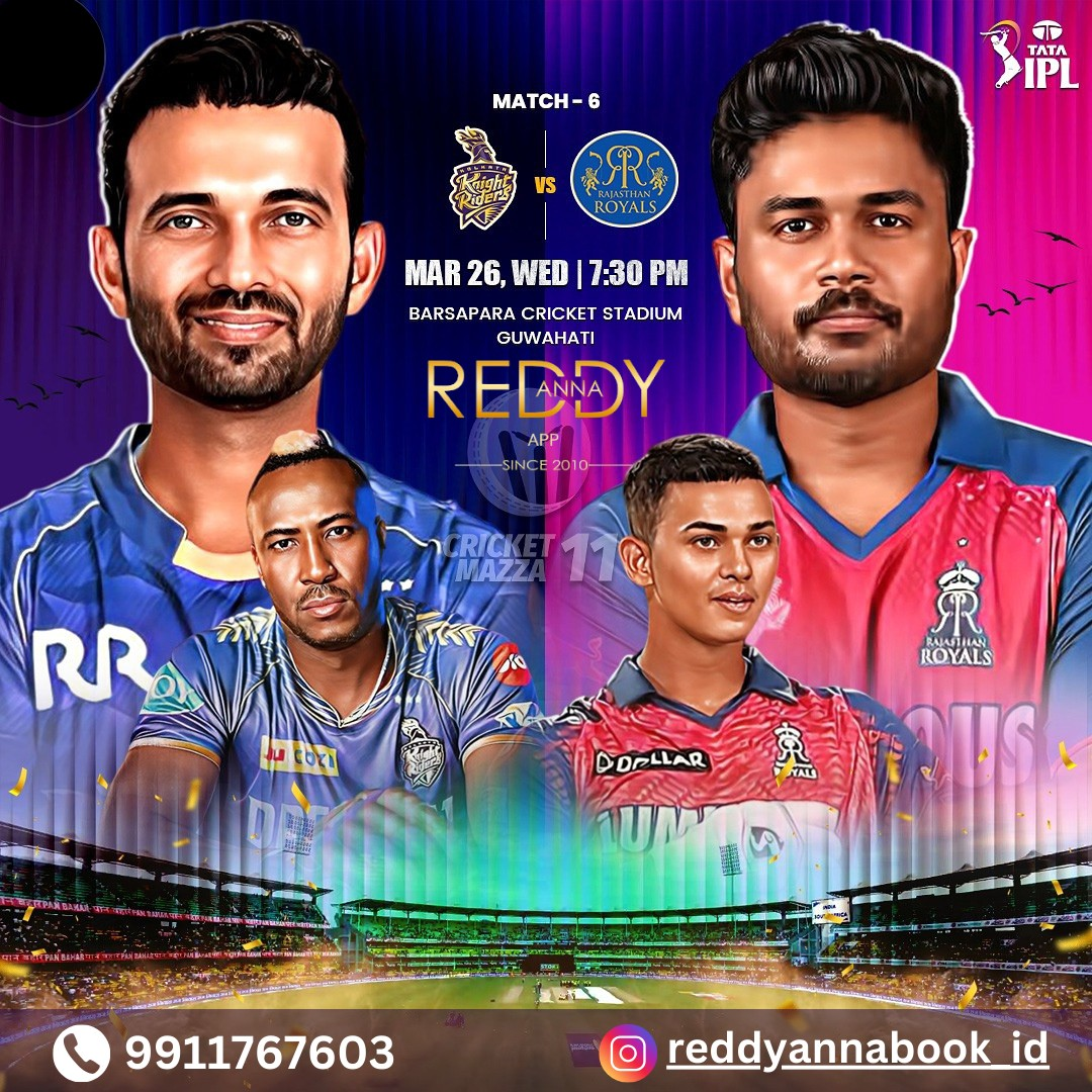Rajasthan Royals vs Kolkata Knight Riders: Reddy Book A Thrilling Showdown in the 6th Match of IPL 