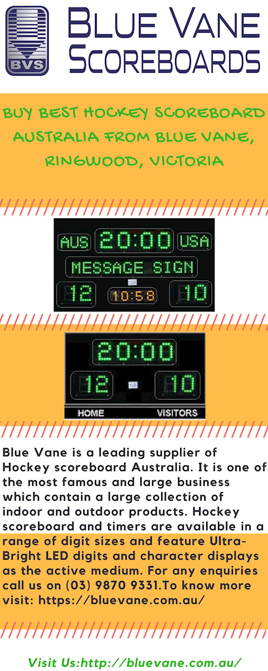 Hockey Scoreboard Australia from Blue Vane, Victoria