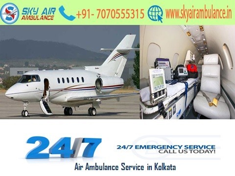 Sky Air Ambulance service in Kolkata is Always Available