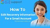 Edit Google account Recovery Information