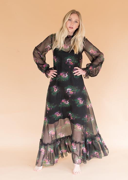 Flat 47% OFF -Vintage Sheer Floral Gown Only at Blue Jean Baby