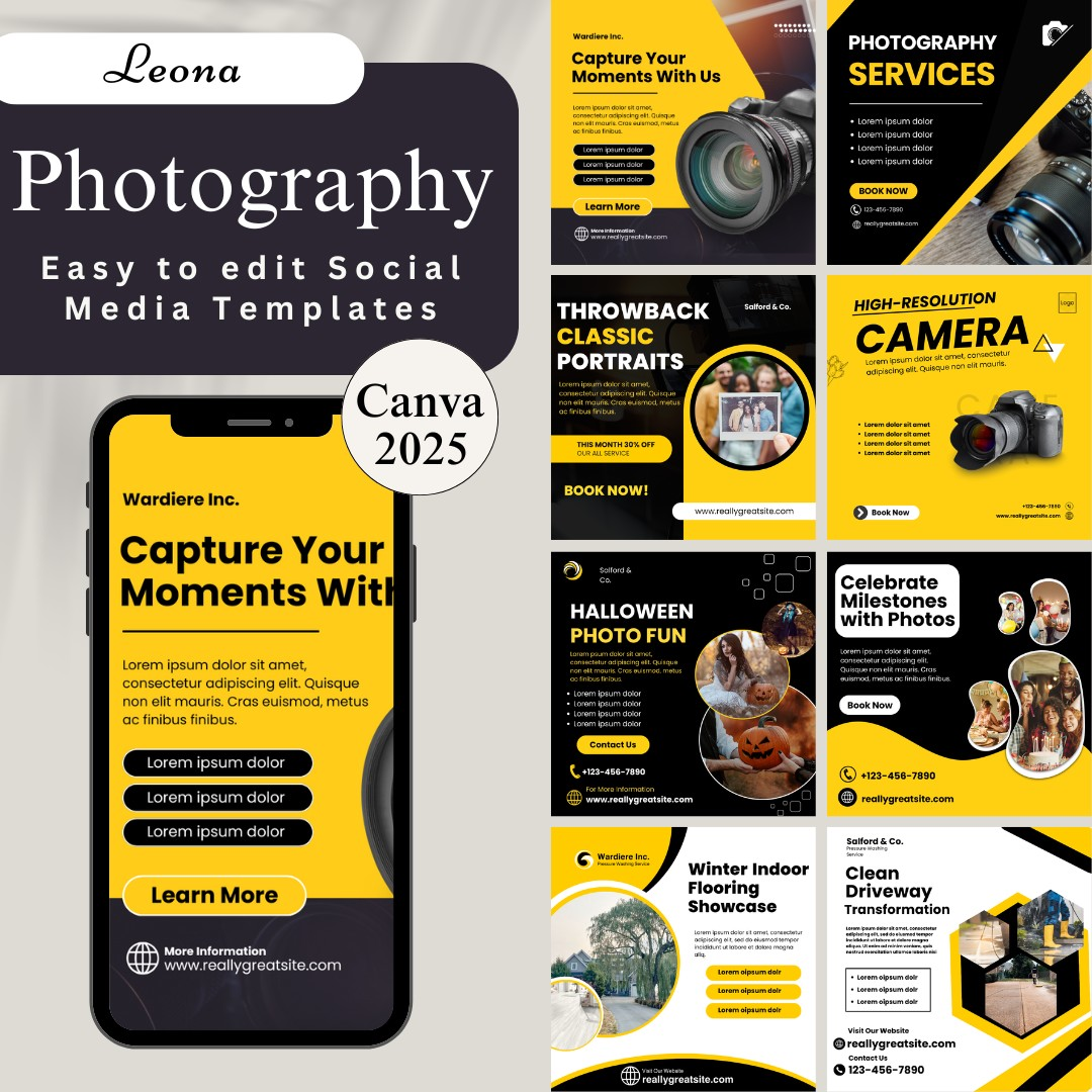 Photography Social Media Templates, Ready to post on Instagram & Facebook, Instant Download