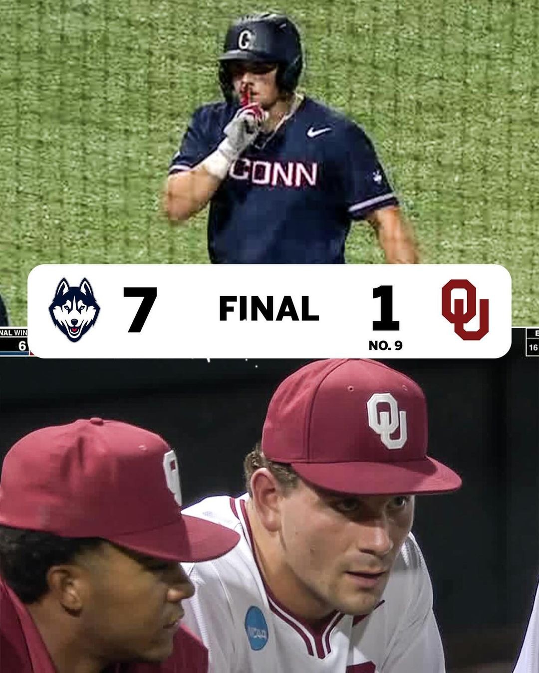 UCONN UPSETS NO. 9 OKLAHOMA IN NORMAN TO GO TO THE SUPER REGIONALS ??

(via @uconnbsb)