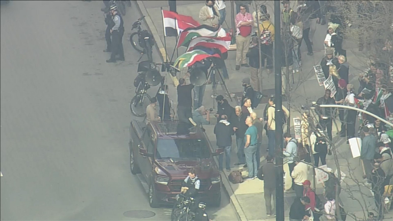 Pro-Palestinian demonstrators hold protest at Israeli Consulate over IDF's deadly airstrikes in Gaza