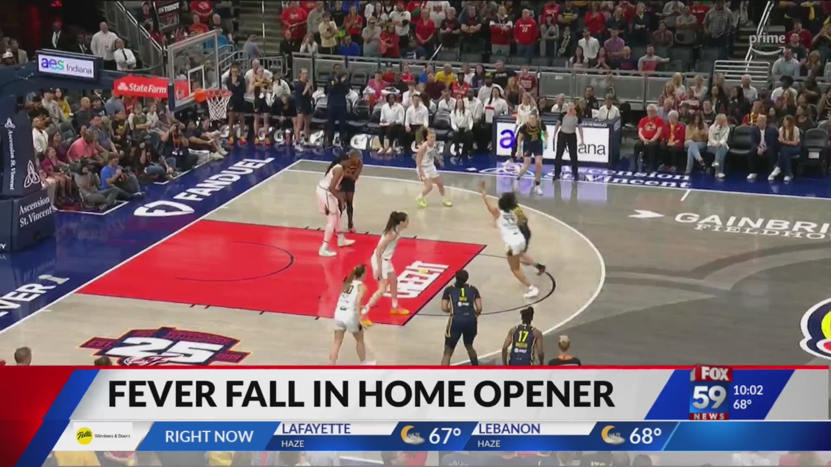 Fever fall in Caitlin Clark’s home debut