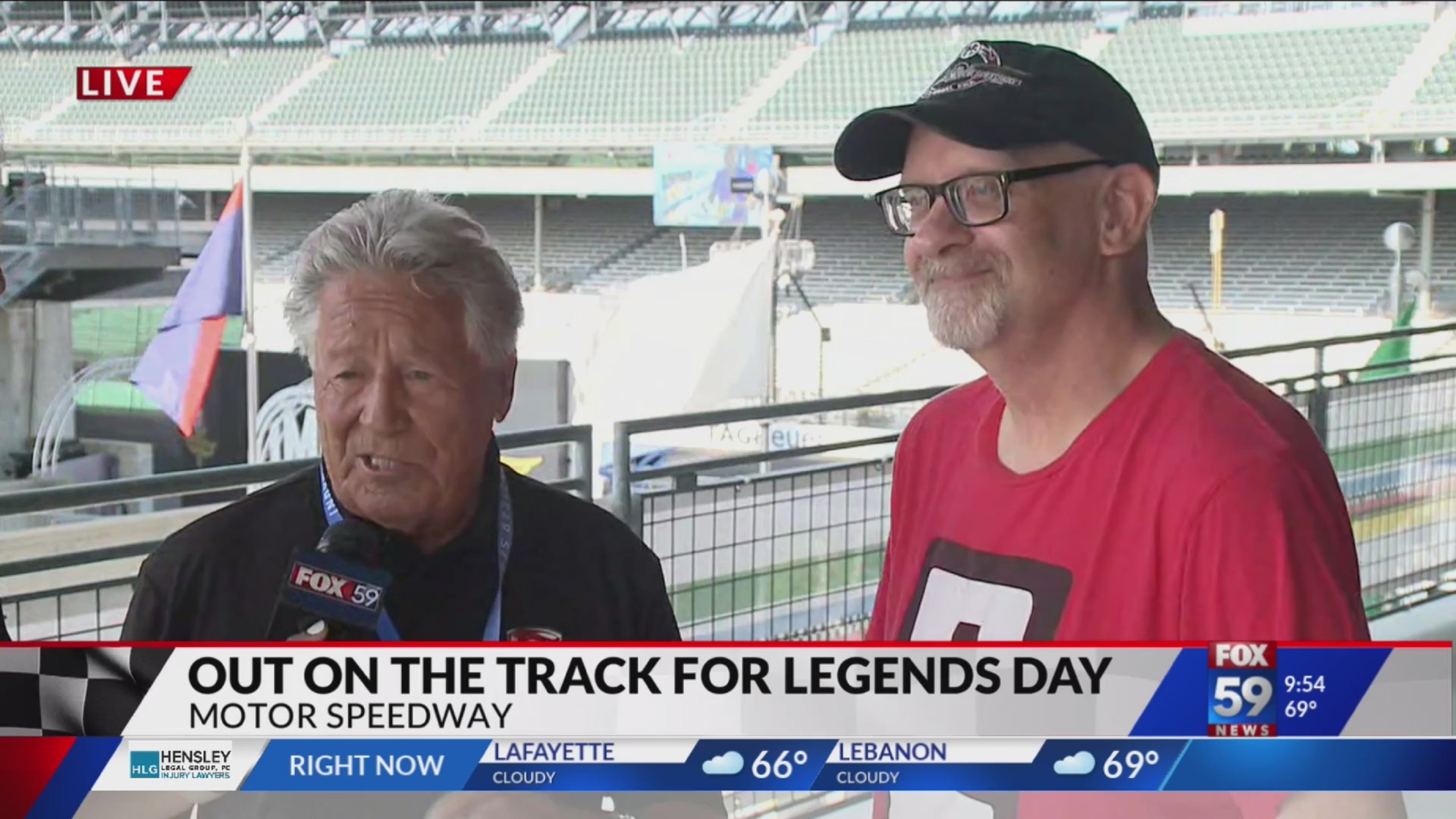 Speedway fan visited by Mario Andretti