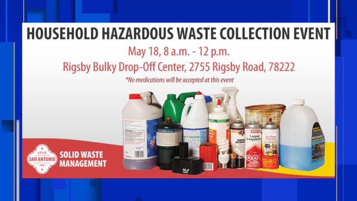 SA Solid Waste Management holding hazardous waste collection event this Saturday on East Side