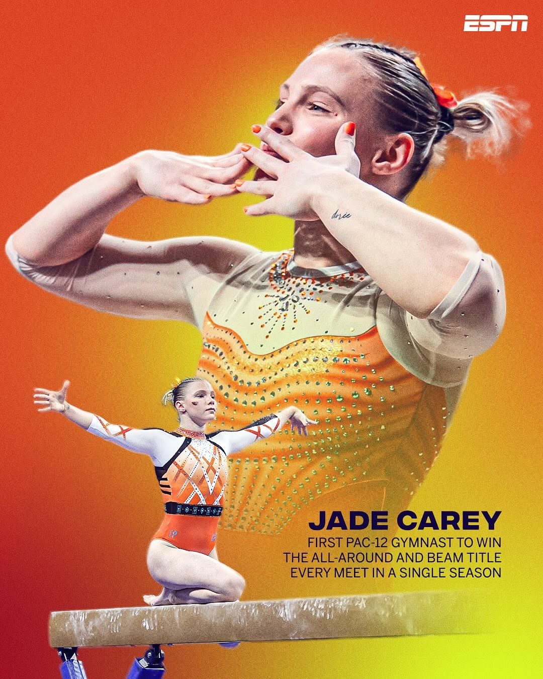 JADE CAREY IS PERFECTION ?? She finished out her season with a perfect 10 on floor and once again, winning the all-aroun...