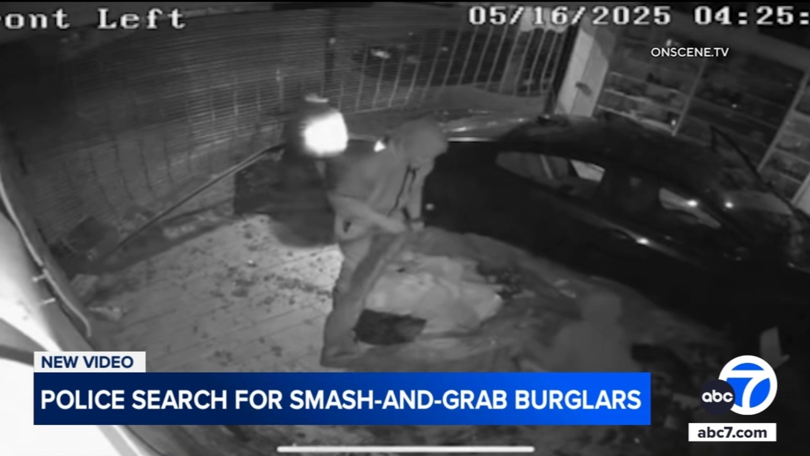 Video shows smash-and-grab burglars crashing car into popular LA sneaker shop