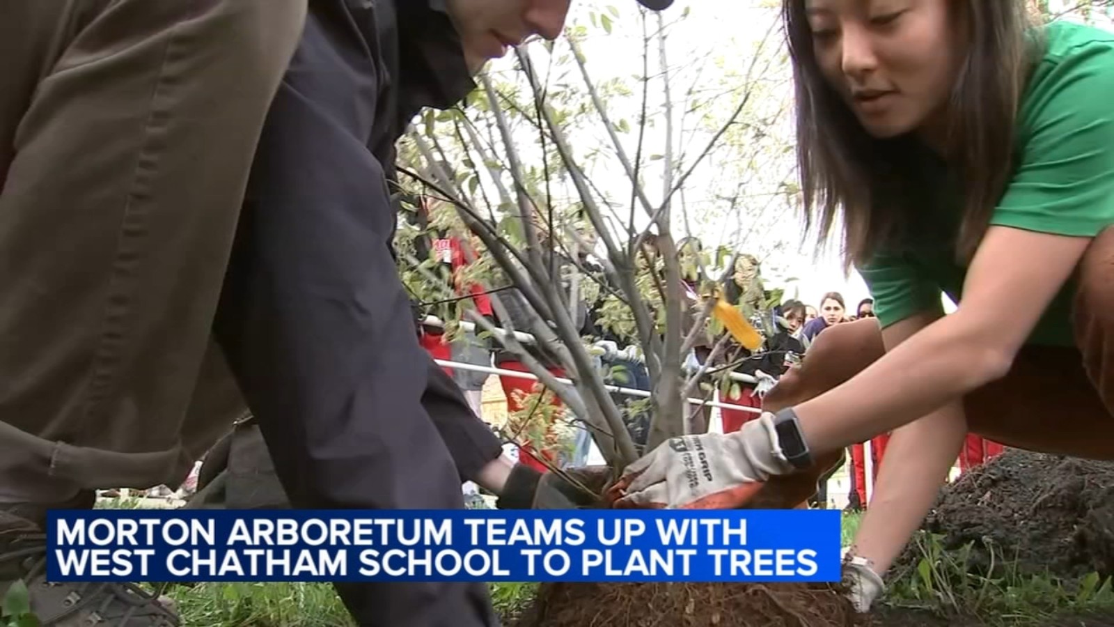 Young students celebrate Arbor Day by planting trees at Ted Lenart Regional Gifted Center campus