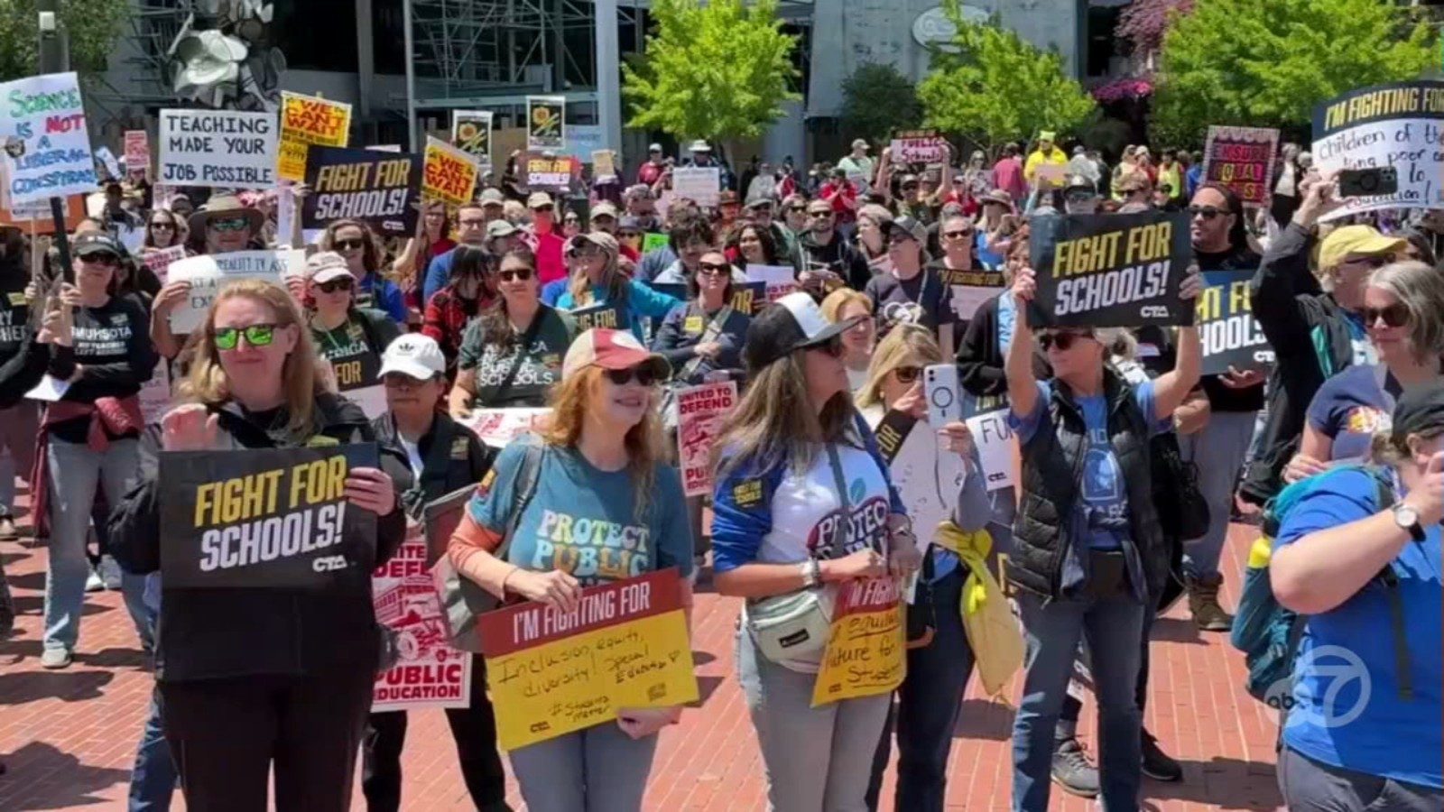 Hundreds of educators rally in San Francisco against Trump's cuts to federal funding