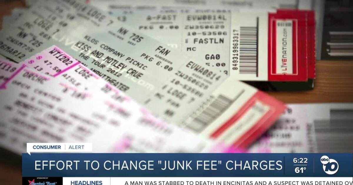 San Diego man pays hundreds in extra charges for concert tickets as efforts to eliminate junk fees continue