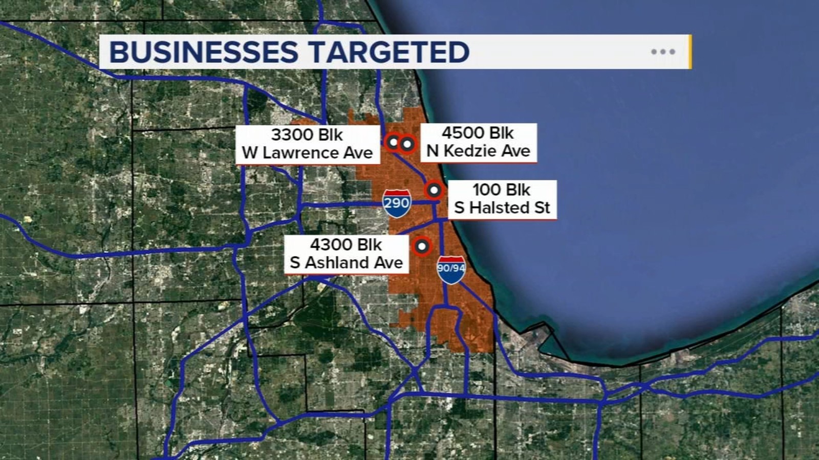 Multiple businesses robbed at gunpoint, steel hammer within 3 hours, Chicago police says