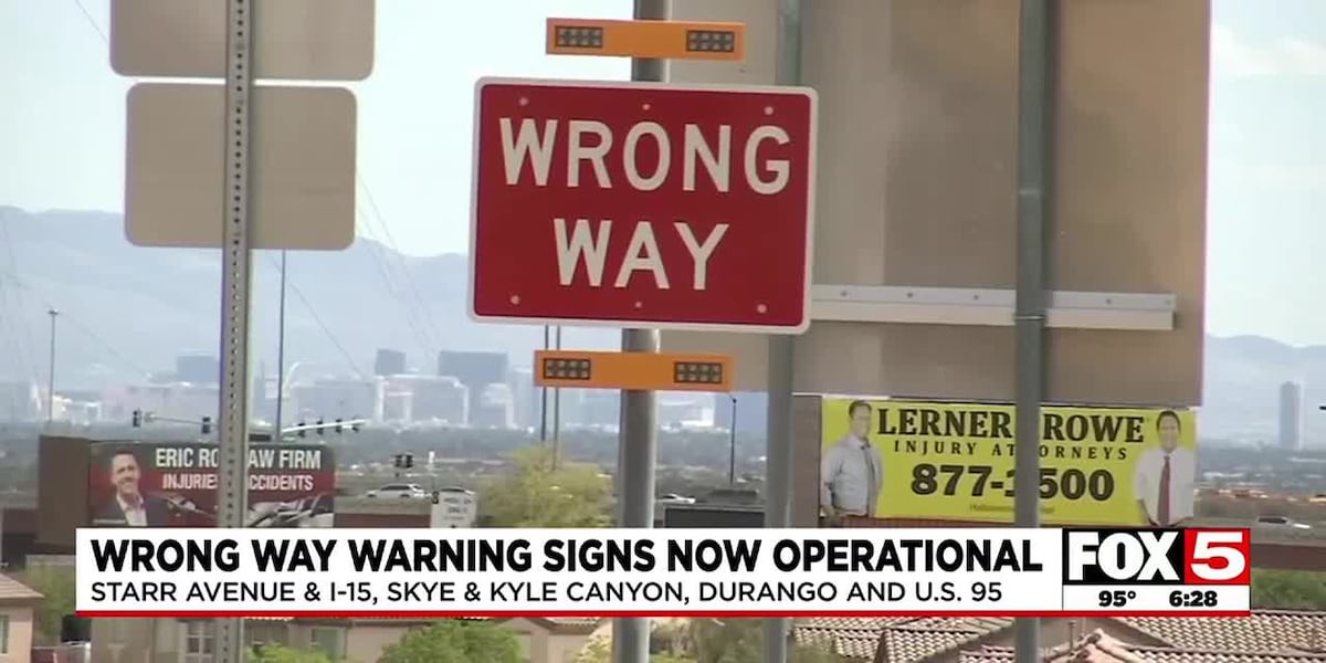 Wrong-way driver alert signs now operational around Las Vegas