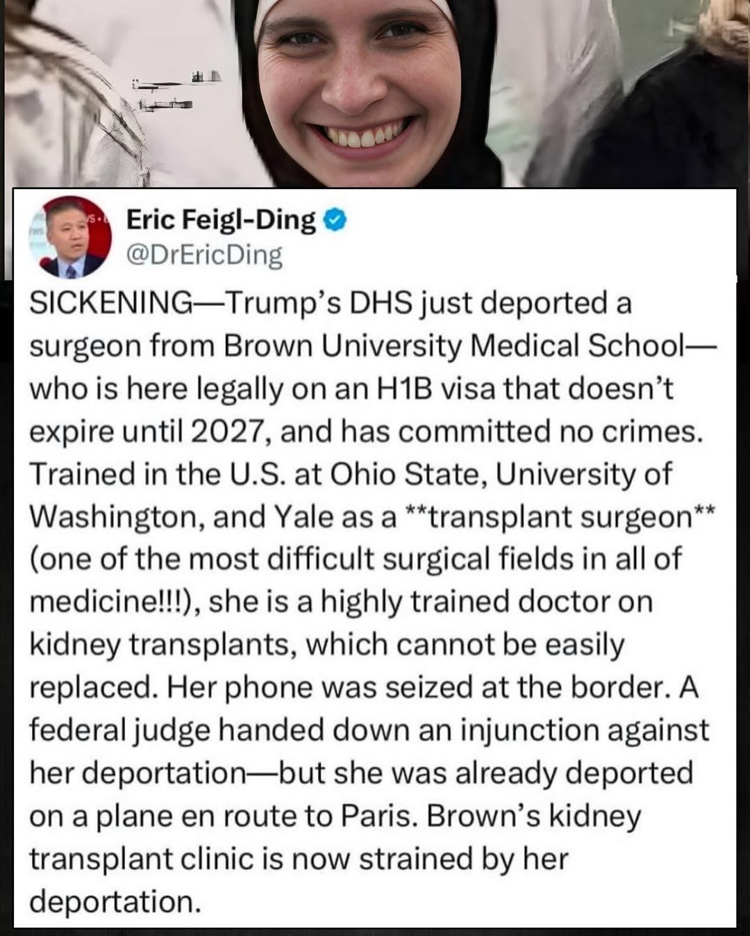 Wow. So now they’re deporing perfectly LEGAL immigrants, including the best and brightest experts in their fields. Beyon...