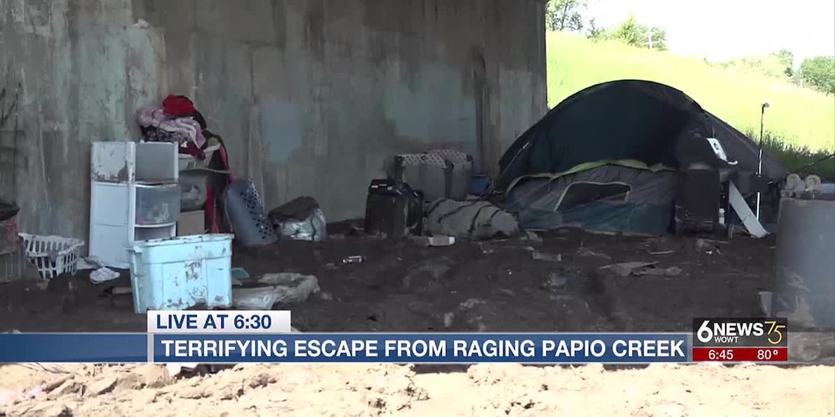 Omaha homeless camp washed out by flooding, concerns about missing couple