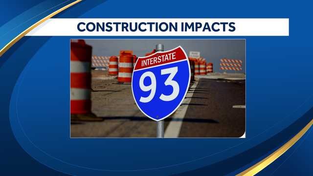 Construction work leads to I-93 off-ramp closure, separate lane closure