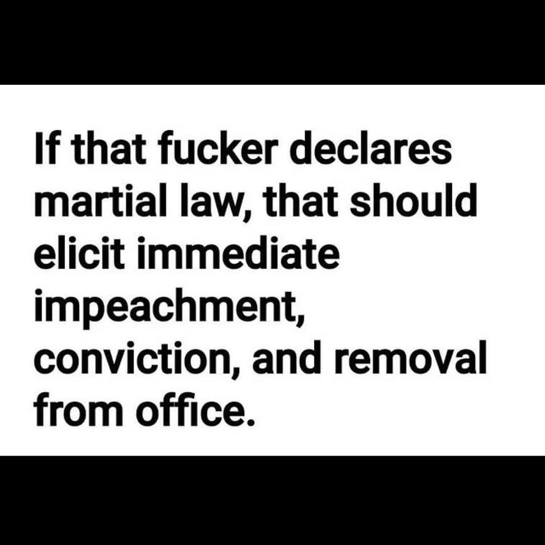 Trump should be removed from office if he declares MARTIAL LAW!