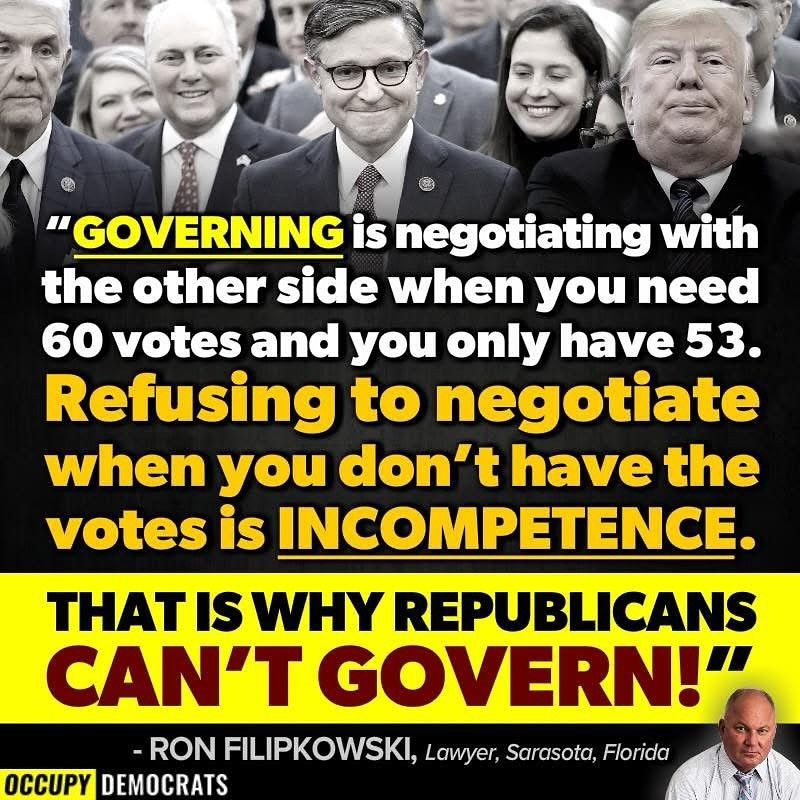 If the government shuts down tomorrow, it’s REPUBLICANS’ fault. They have FULL control of government.