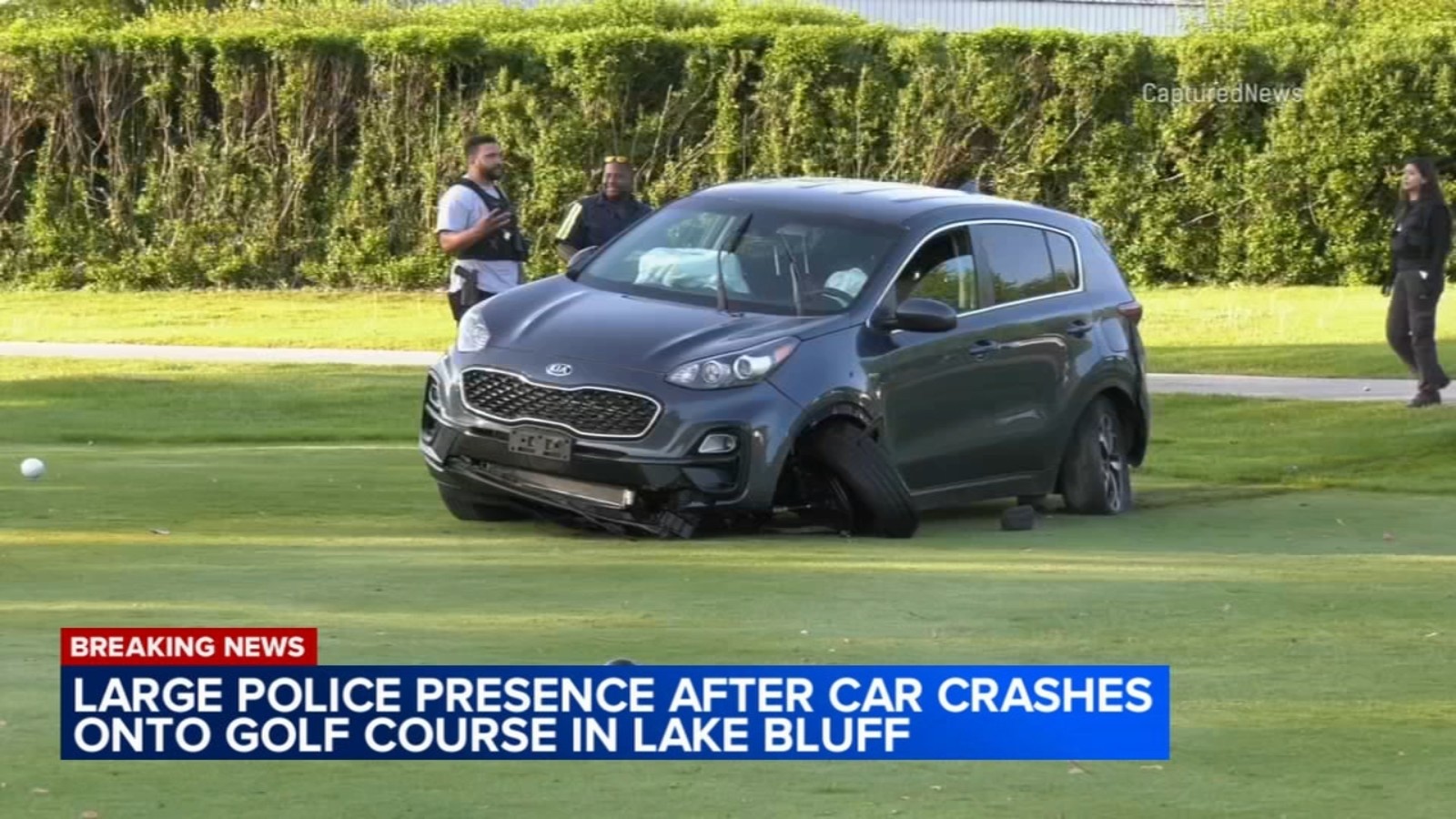 Stolen car fled area of Waukegan shooting before crashing onto Lake Bluff golf course, police say