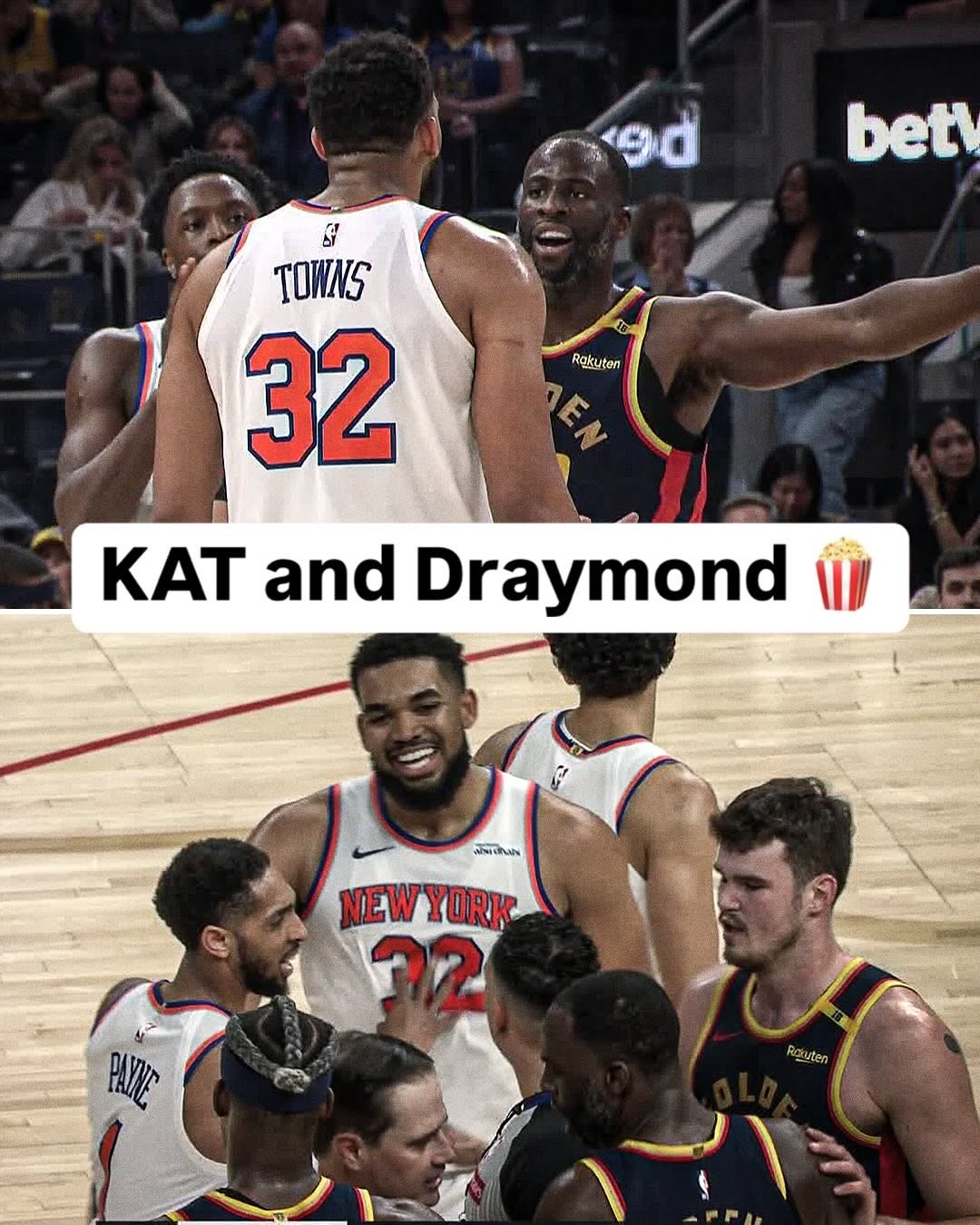 Knicks-Warriors getting chippy early ??