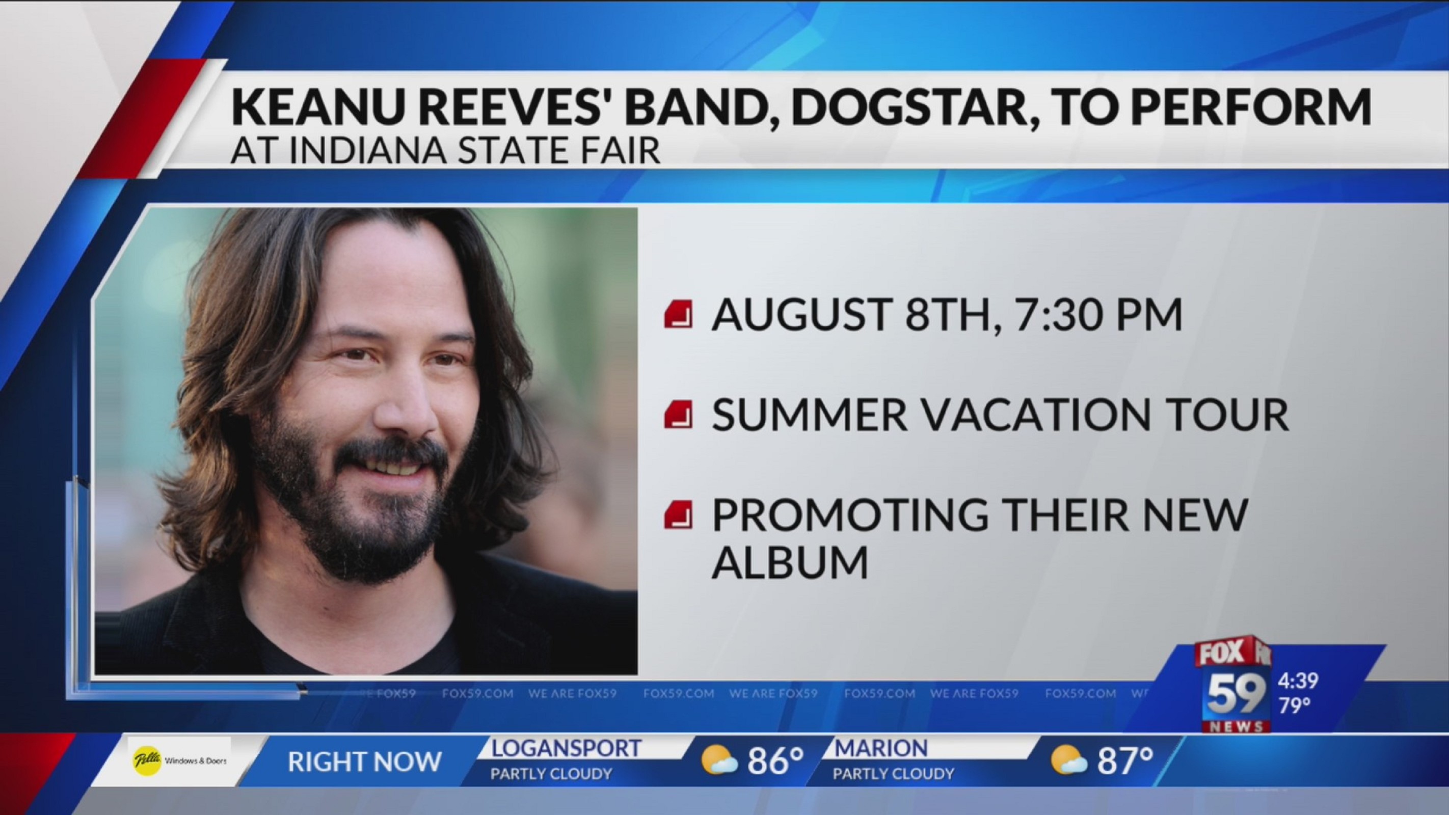 Keanu Reeves’ band, Dogstar, to perform at Indiana State Fair