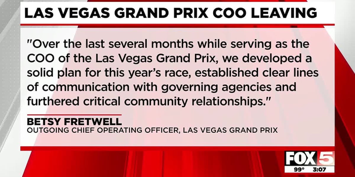 F1 Las Vegas Grand Prix COO says she’s leaving race in ‘stronger position’