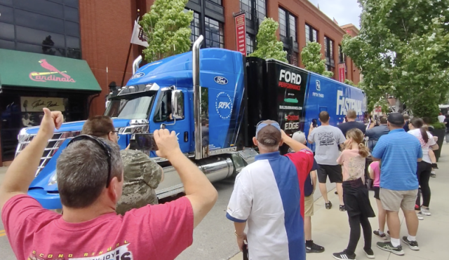 VIDEO: Hauler parade rolls through St. Louis in roaring start to NASCAR weekend